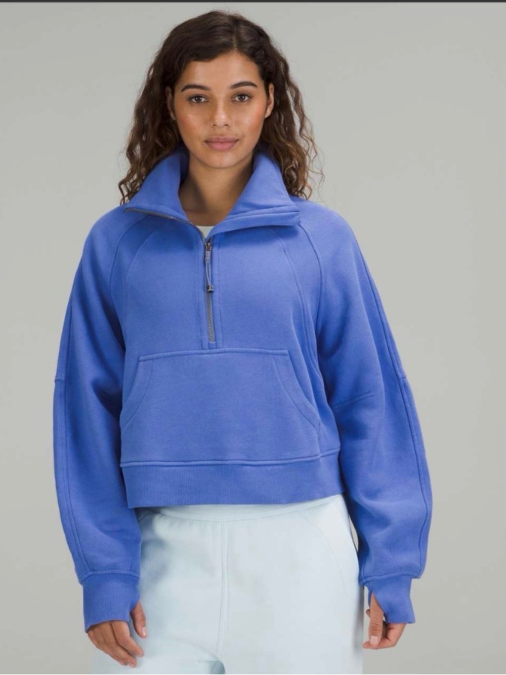 Lululemon Scuba Oversized Funnel Neck Half-Zip Sweatshirt Blue Size L